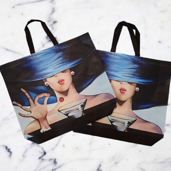 Cherry Girl Quilted Tote NEW PACK OF 2 BRAND NEW - Picture 2 of 7